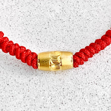 Load image into Gallery viewer, Red Bracelet with Gold Bead